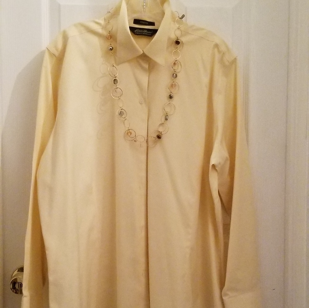 EDDIE BAUER Button down cotton blouse yellow